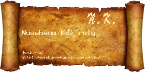 Nussbaum Károly névjegykártya