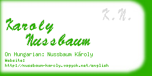 karoly nussbaum business card
